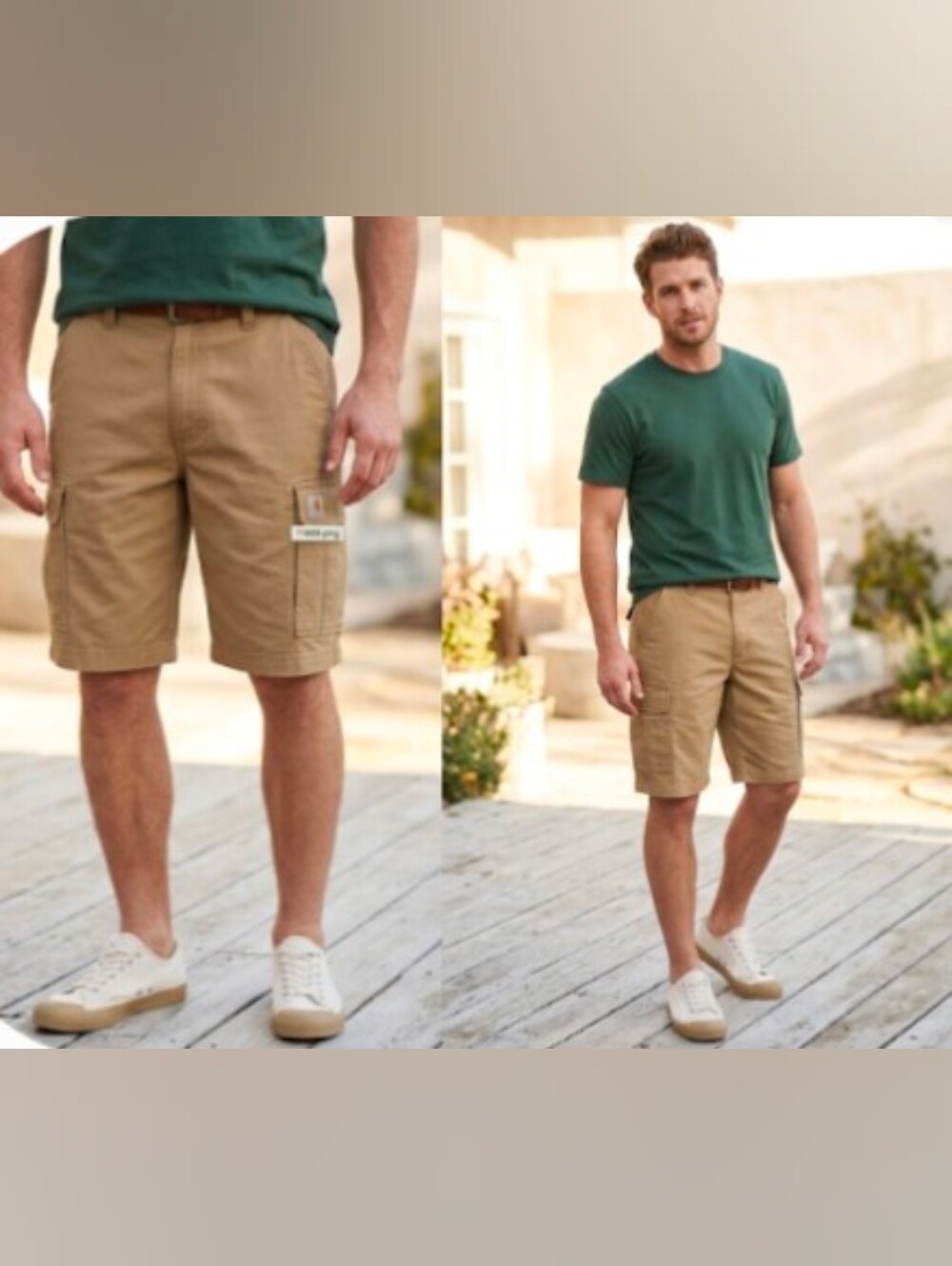 📦 Carhartt Relaxed Fit Canvas Cargo Utility Shorts Khaki Tan Size 38 📦